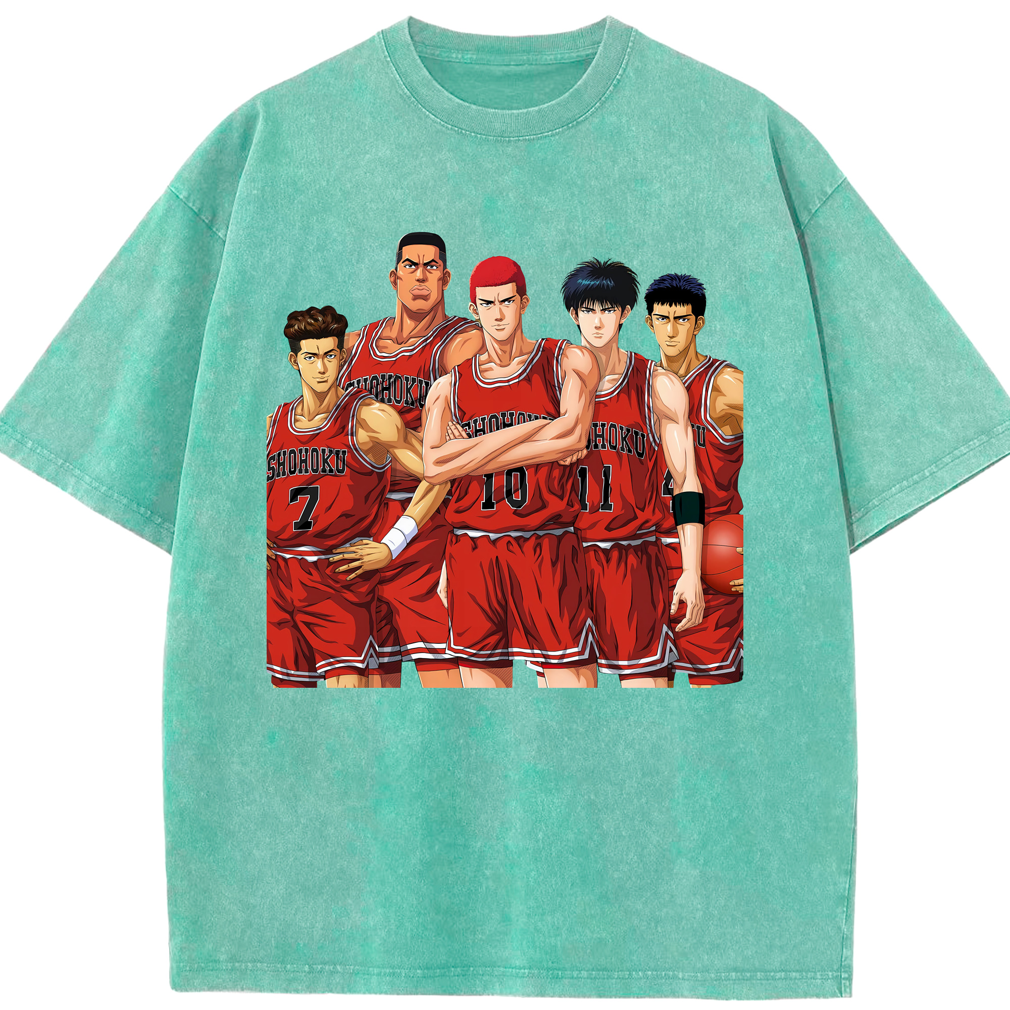 （画像用） SLAM DUNK／スラムダンク 綿100% ヴィンテージ風 半袖Tシャツ（フロントプリント）